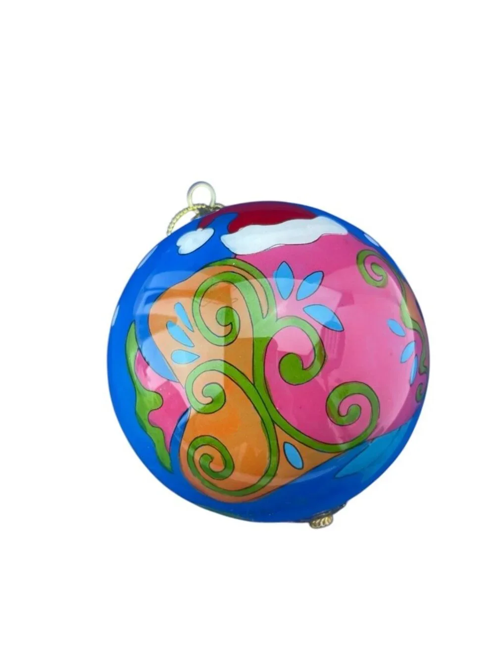Pier 1 Imports Li Bien Merry Fishmas Seahorse Glass Ball Ornament Christmas 2008